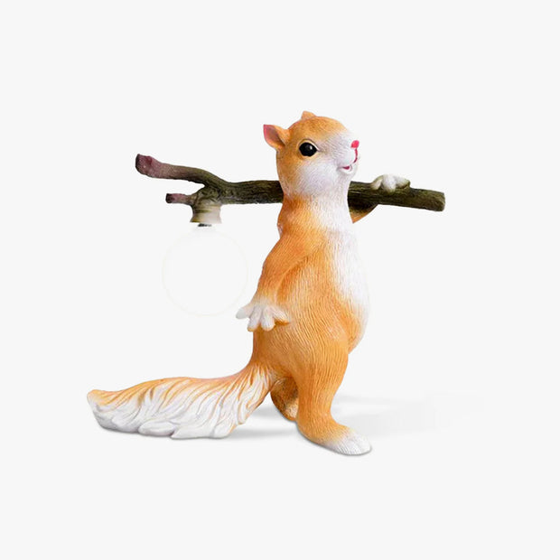 Charming LED squirrel table lamp – Stylish resin and glass accent for your space