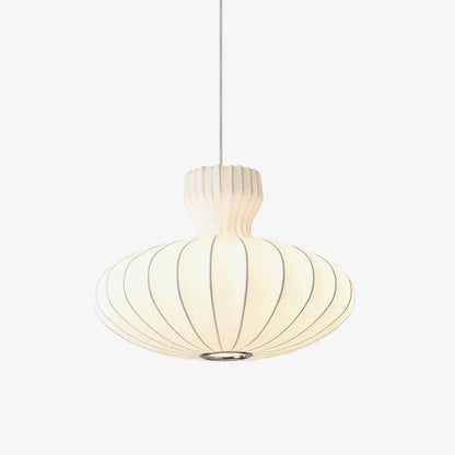 Élégante suspension Bella Bloom – Lampe vintage intemporelle en soie naturelle et métal