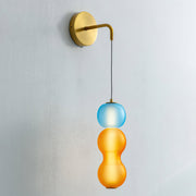 Radiant Golden Bellflower Wall Sconce – Elegant Beige Orchids for a Warm and Welcoming Atmosphere