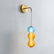 Radiant Golden Bellflower Wall Sconce – Elegant Beige Orchids for a Warm and Welcoming Atmosphere