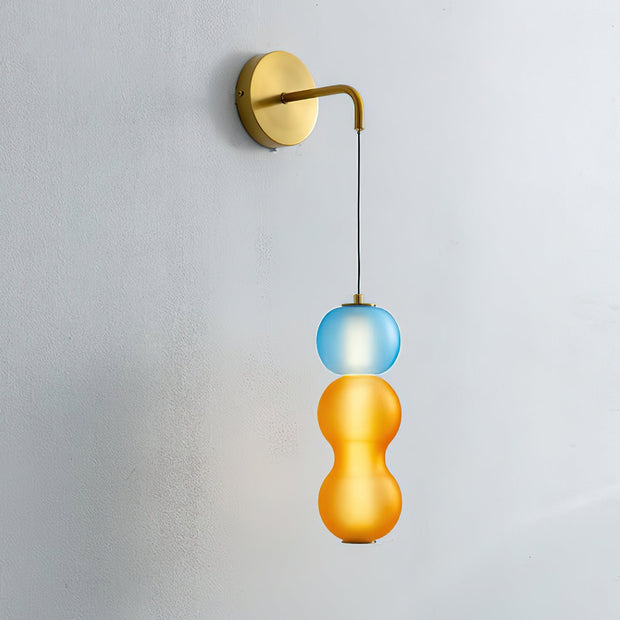 Radiant Golden Bellflower Wall Sconce – Elegant Beige Orchids for a Warm and Welcoming Atmosphere