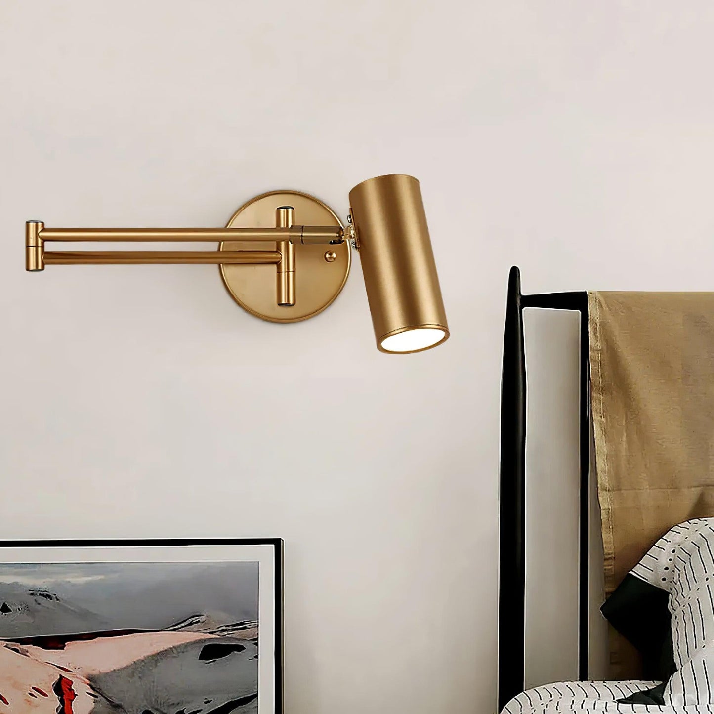 Modern och ren LED vägglampa i järn - Elegant och justerbar design med integrerad belysning