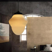 Élégante suspension en verre blanc givré géométrique inspirée des vintage – Une touche d'élégance pour votre espace