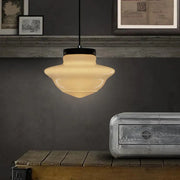 Élégante suspension en verre blanc givré géométrique inspirée des vintage – Une touche d'élégance pour votre espace