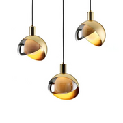 Elegant Nordic Glass and Gold Pendant Light – Stylish Design with Smoked Lampshade