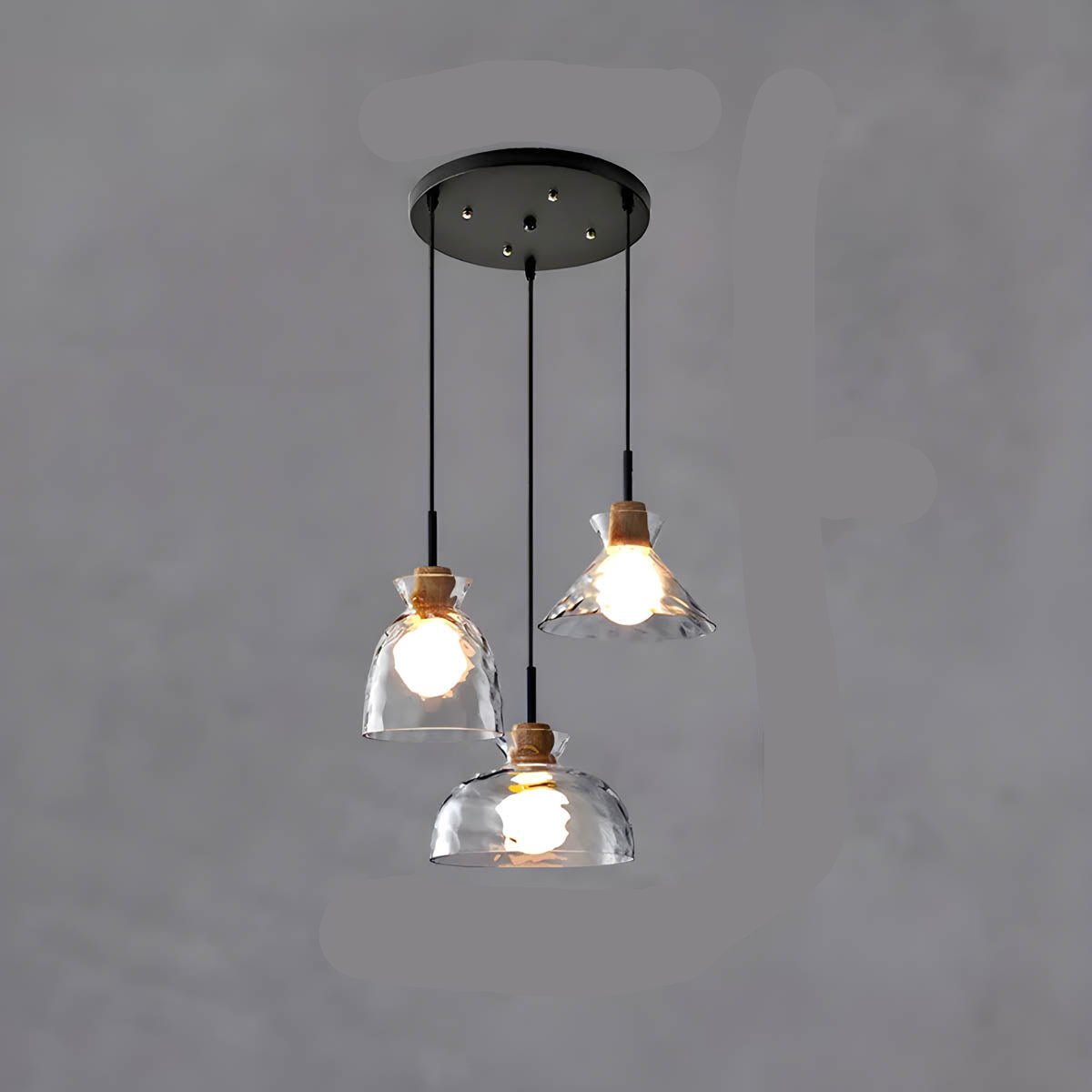 Suspension en verre élégante Tokyo – Luminaire de plafond minimaliste disponible en 1 ou 3 têtes