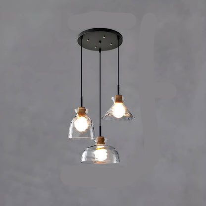 Suspension en verre élégante Tokyo – Luminaire de plafond minimaliste disponible en 1 ou 3 têtes