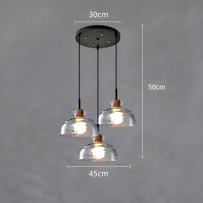 Suspension en verre élégante Tokyo – Luminaire de plafond minimaliste disponible en 1 ou 3 têtes