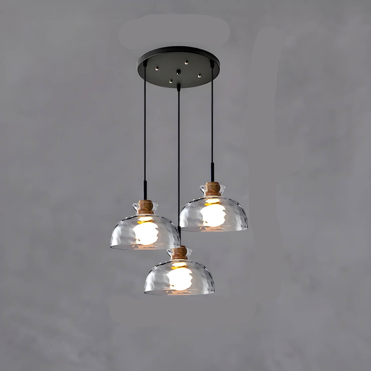 Suspension en verre élégante Tokyo – Luminaire de plafond minimaliste disponible en 1 ou 3 têtes