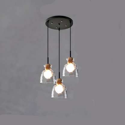 Suspension en verre élégante Tokyo – Luminaire de plafond minimaliste disponible en 1 ou 3 têtes