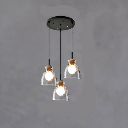 Suspension en verre élégante Tokyo – Luminaire de plafond minimaliste disponible en 1 ou 3 têtes