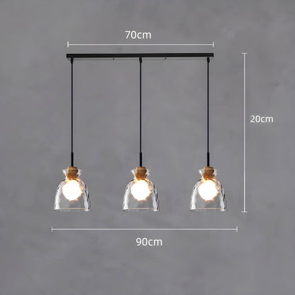 Suspension en verre élégante Tokyo – Luminaire de plafond minimaliste disponible en 1 ou 3 têtes