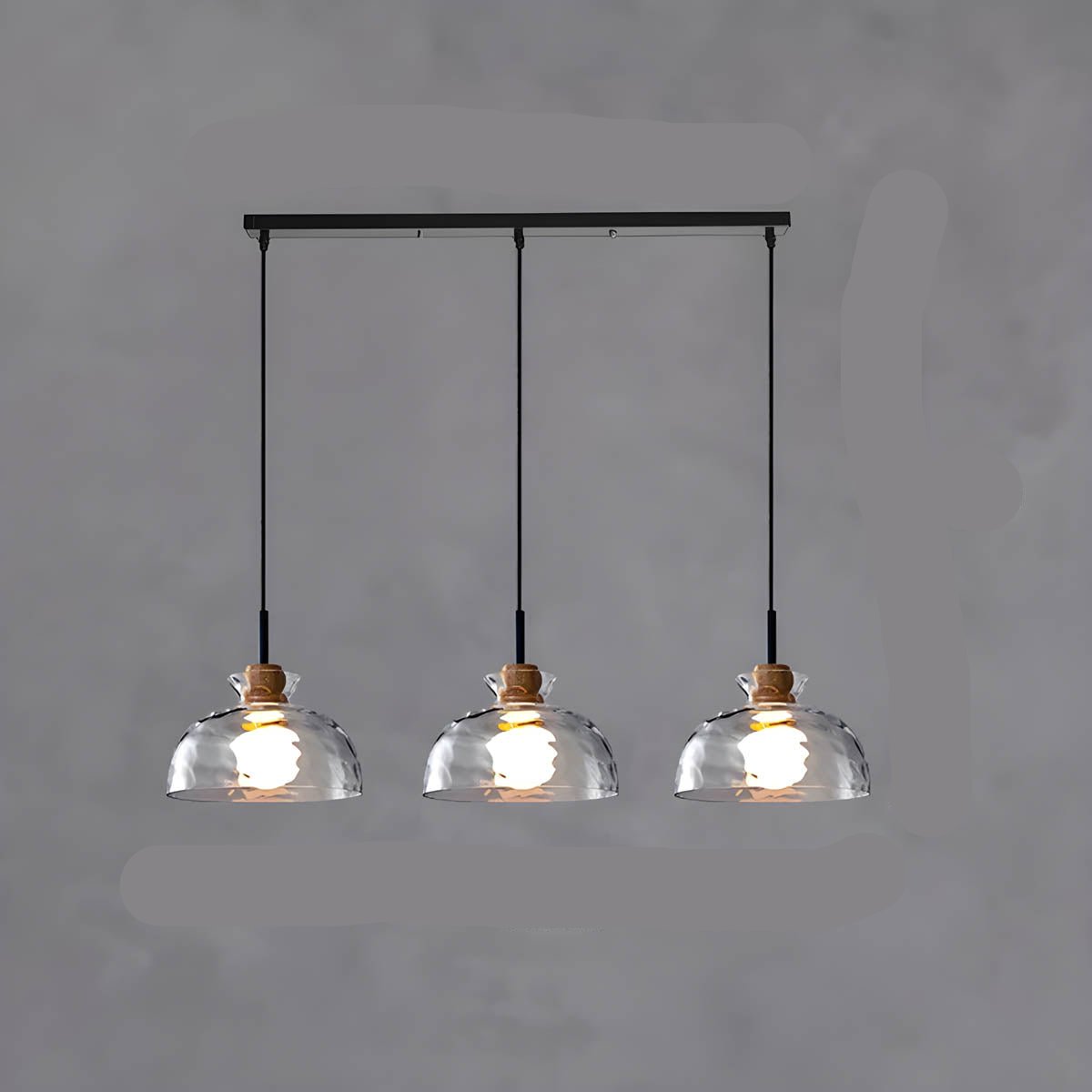 Suspension en verre élégante Tokyo – Luminaire de plafond minimaliste disponible en 1 ou 3 têtes