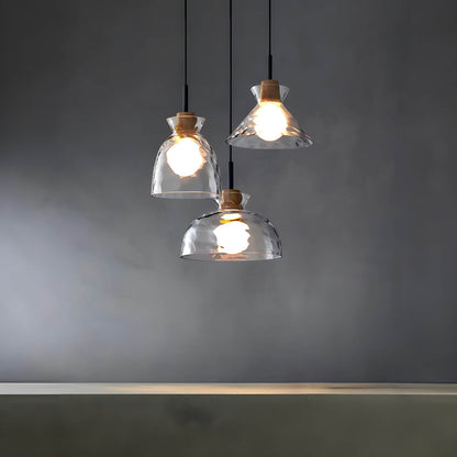 Suspension en verre élégante Tokyo – Luminaire de plafond minimaliste disponible en 1 ou 3 têtes