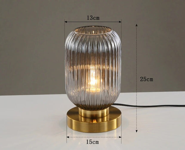 Elegant Nordic glass table lamp – Illuminate your space with modern elegance and a soft LED glow