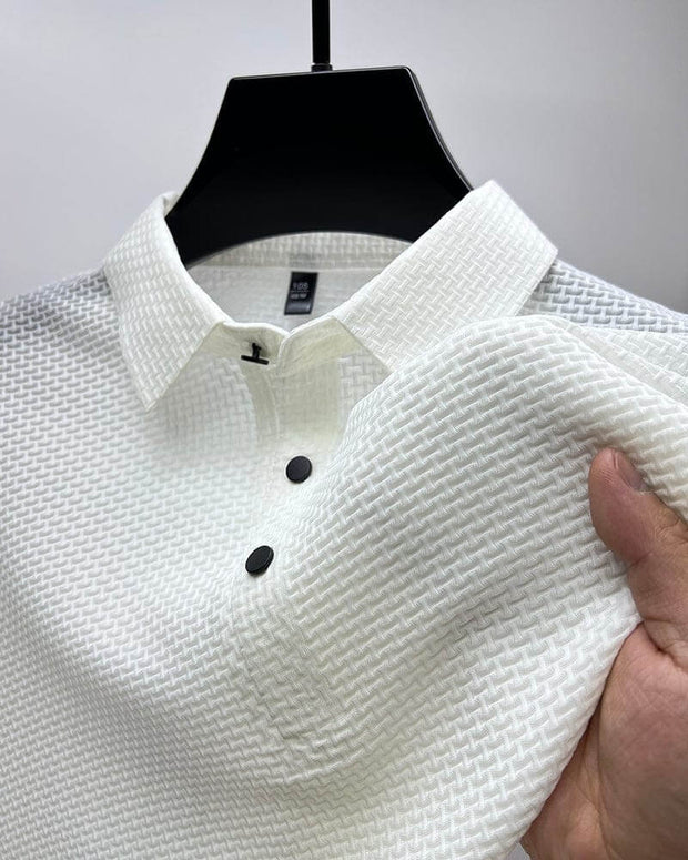 Men's T-Shirt in Breathable Silk Knit - Elegant and Comfortable for Warm Seasons, Slim Fit