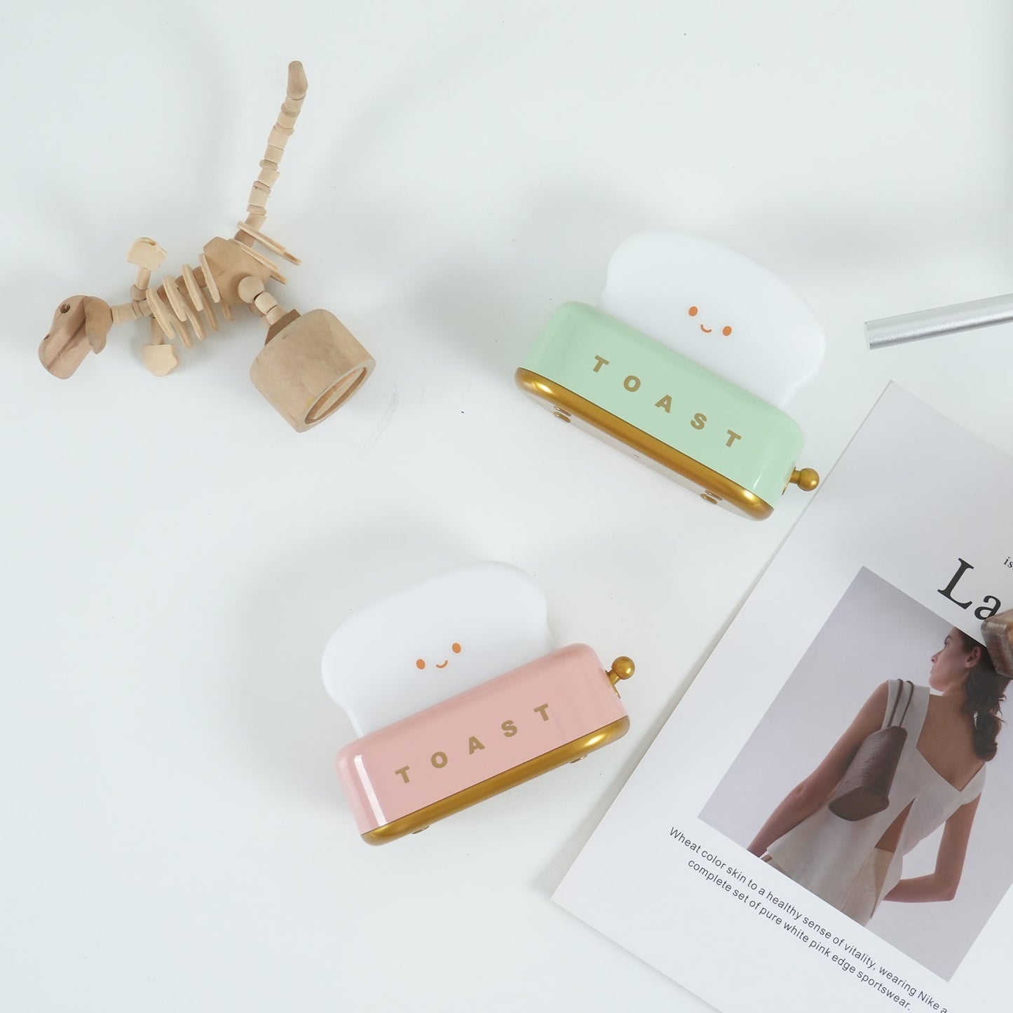 Charmant nattlampa brödrost – Mångsidig bärbar lampa med uppladdningsbart batteri