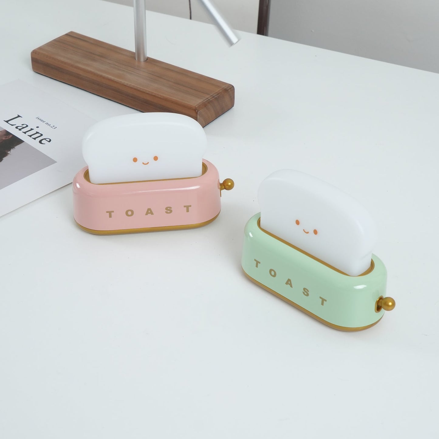 Charmant nattlampa brödrost – Mångsidig bärbar lampa med uppladdningsbart batteri