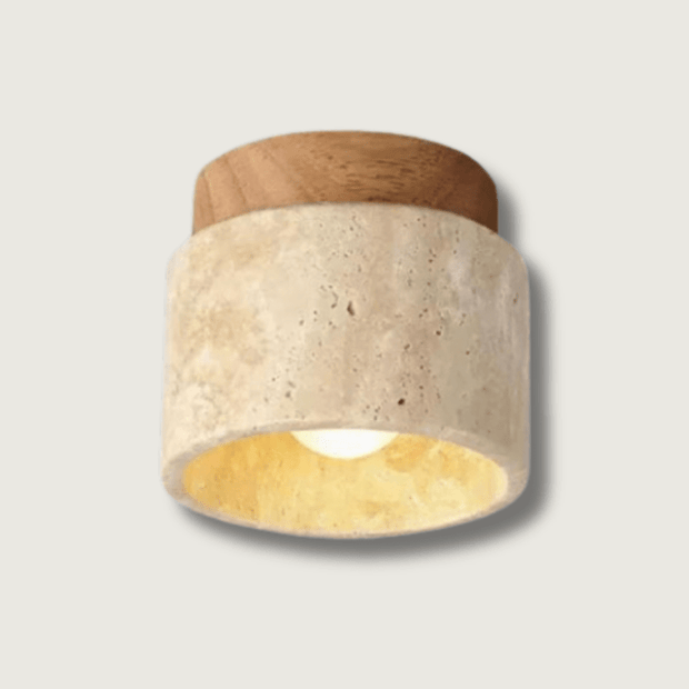 Elevate your space with the elegant Glow travertine ceiling lamp - Perfect for staircases and interiors