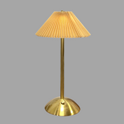 Elegant Scandinavian wireless table lamp - rechargeable LED with refined fabric lampshade