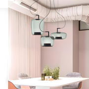 Modern Elegant LED Chandelier - Glass and Aluminum Design for Your Kitchen and Dining Room