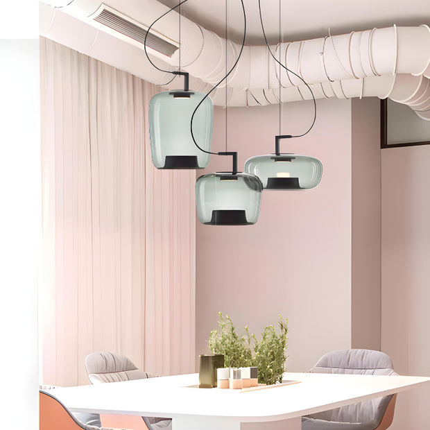 Modern Elegant LED Chandelier - Glass and Aluminum Design for Your Kitchen and Dining Room