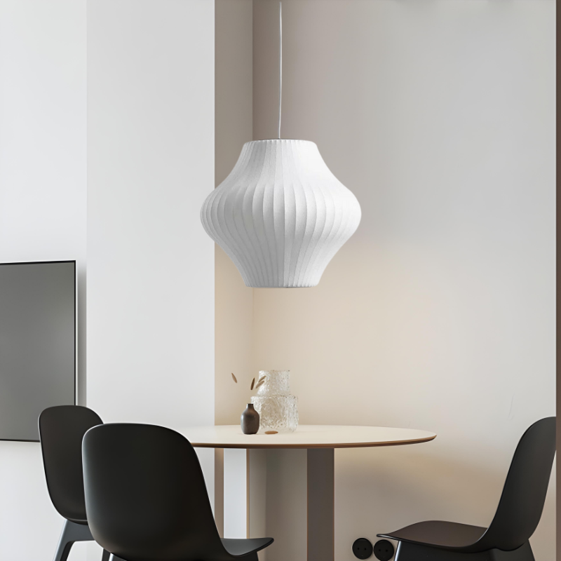 Elegant nordisk hängande lampa i trä och stål - Höj dina interiörer med modern elegans