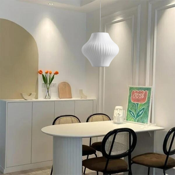 Elegant nordisk hängande lampa i trä och stål - Höj dina interiörer med modern elegans