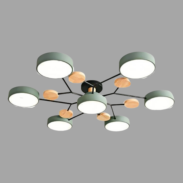 Elegant Nordic LED ceiling light - Stylish branched disc design