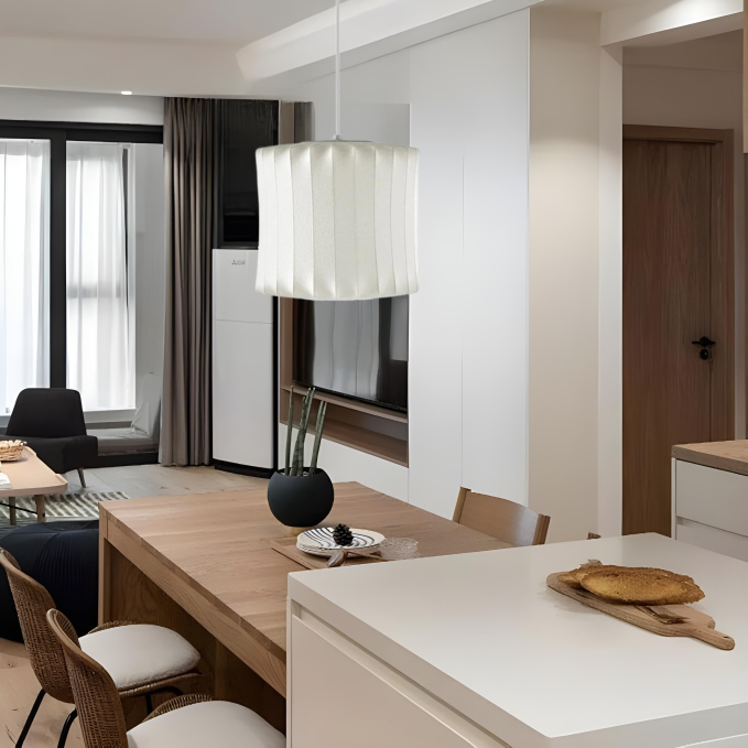 Suspension en bois et acier nordique épurée – Adoptez l'élégance naturelle moderne pour votre espace chic