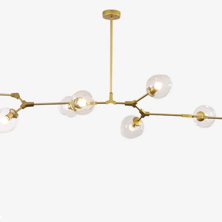 Sleek Sputnik Bifurcation Chandelier – Contemporary Elegance in Blown Glass and Metal