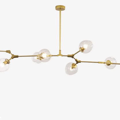 Sleek Sputnik Bifurcation Chandelier – Contemporary Elegance in Blown Glass and Metal