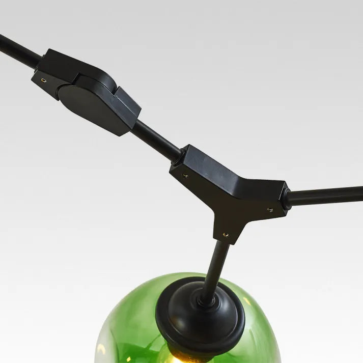 Sleek Sputnik Bifurcation Chandelier – Contemporary Elegance in Blown Glass and Metal