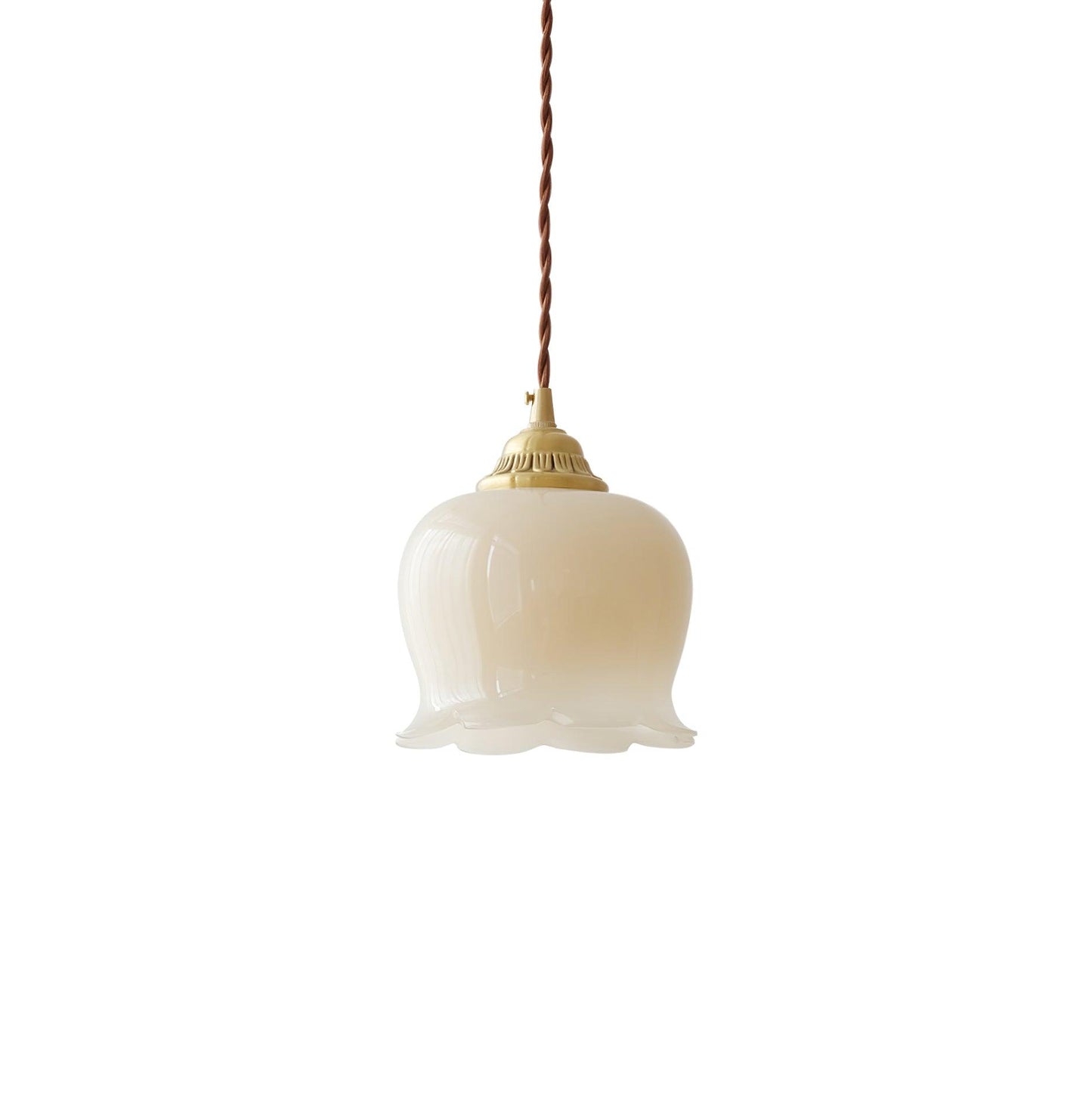 Elegante hanglamp Talblume – Prachtig bloemmotief in messing en hars