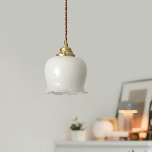 Élégante suspension Talblume – Superbe design floral en laiton et résine
