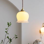 Élégante suspension Talblume – Superbe design floral en laiton et résine