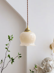 Élégante suspension Talblume – Superbe design floral en laiton et résine