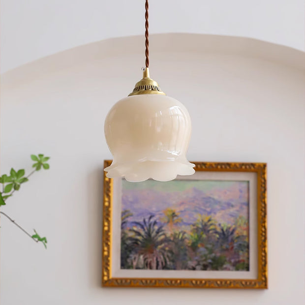 Élégante suspension Talblume – Superbe design floral en laiton et résine