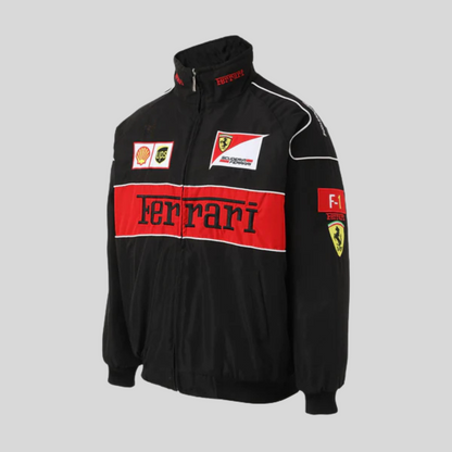 Veste de Course Unisexe Vintage Inspirée de Ferrari – Style F1 Rétro Élégant