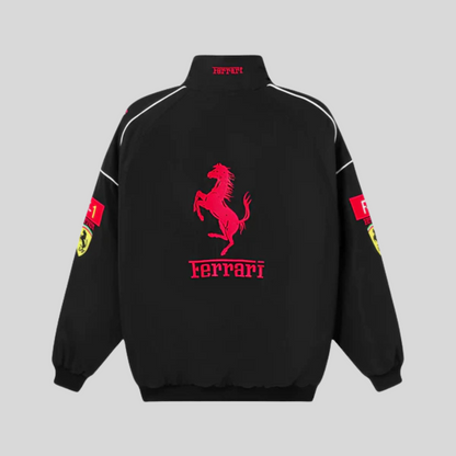 Veste de Course Unisexe Vintage Inspirée de Ferrari – Style F1 Rétro Élégant