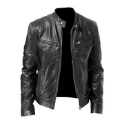 Veste en Cuir Homme - Élégante et Confortable, Cuir Véritable, Col Montant, Idéale pour l'Hiver, Disponible en Noir et Marron
