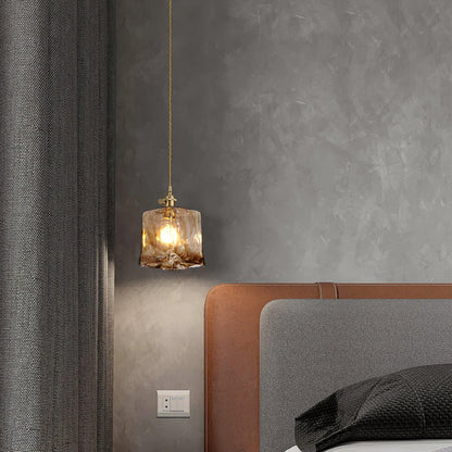 Suspension en verre brun vintage chic – Élevez votre espace avec une élégance intemporelle