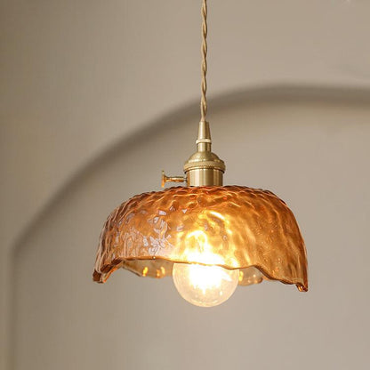 Suspension en verre brun vintage chic – Élevez votre espace avec une élégance intemporelle