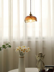 Suspension en verre brun vintage chic – Élevez votre espace avec une élégance intemporelle