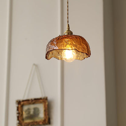 Suspension en verre brun vintage chic – Élevez votre espace avec une élégance intemporelle