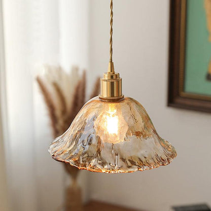 Suspension en verre brun vintage chic – Élevez votre espace avec une élégance intemporelle
