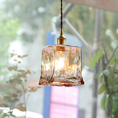 Suspension en verre brun vintage chic – Élevez votre espace avec une élégance intemporelle