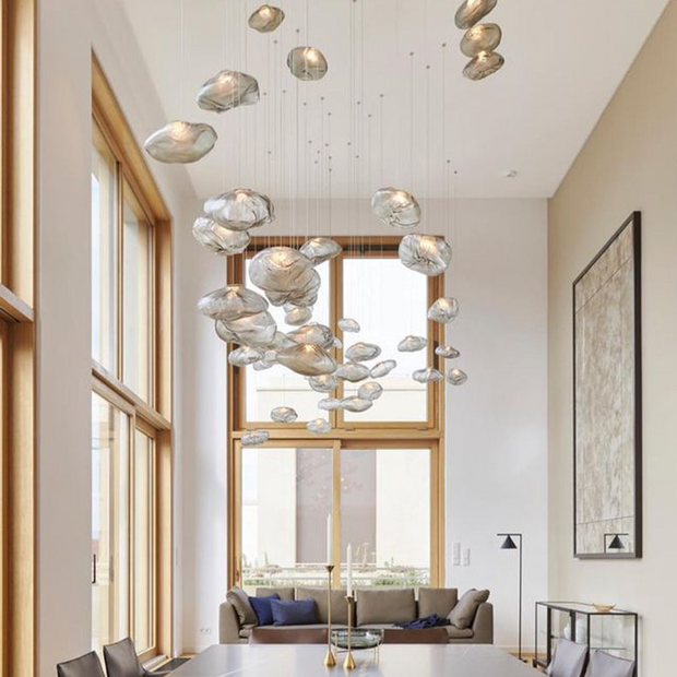 Elegant Blown Glass Pendant – A Chic and Modern LED Centerpiece