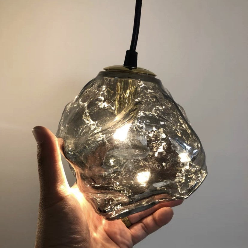 Lustre en cuivre et verre Lava – Suspension LED moderne et chic pour intérieurs élégants