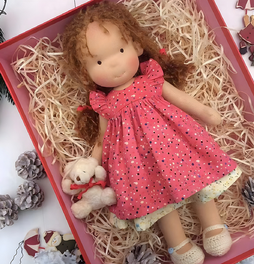Charmante handgemaakte Waldorf pop – Knuffelbare stoffen speelgenoot voor kinderen (30 cm)
